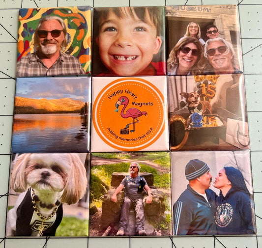 2"X2" Custom Photo Magnets / Set of 9